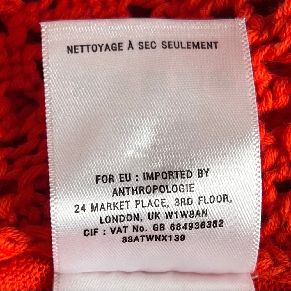 Knitted & Knotted Tethered Pointelle Cardigan in Orange - sz Small - Picture 13 of 14